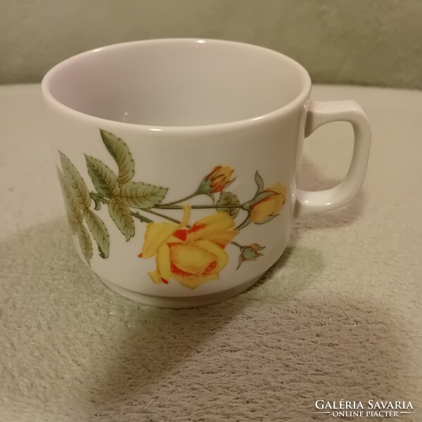 Zsolnay yellow rose tea cup, mug