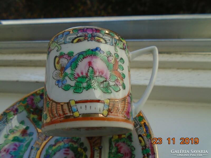 Jingdezhen famille rose gold enamel hand painted coffee cup with coaster