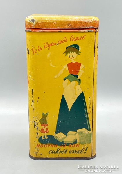 Old metal box with many sugar candies c. 1948-50