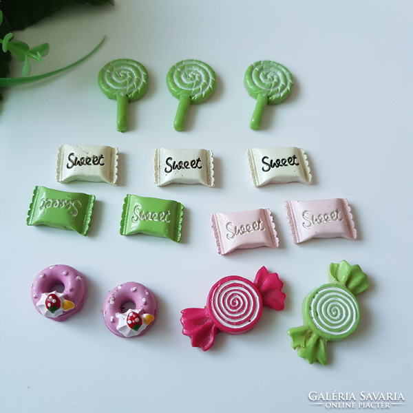 Plastic sweets, lollipops, candy-shaped decorative ornaments, decorative elements