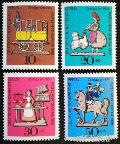 Bb348-51 / Germany - Berlin 1969 public welfare : tin figurines stamp series postal clearance