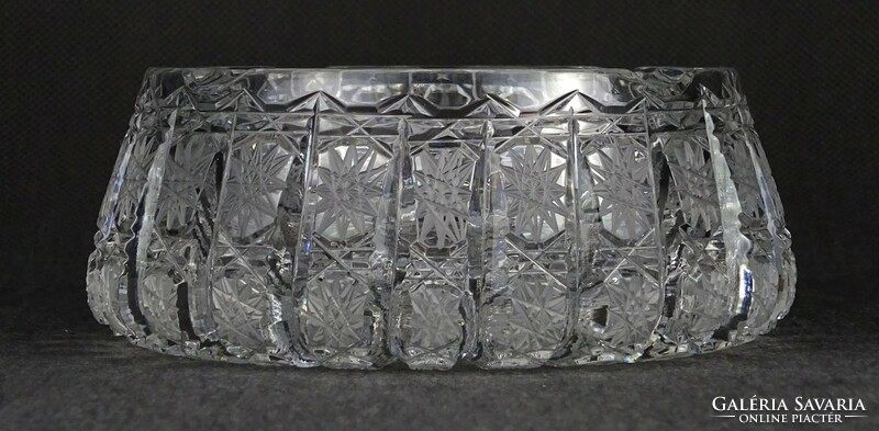 1O783 thick-walled polished crystal ashtray 12 cm