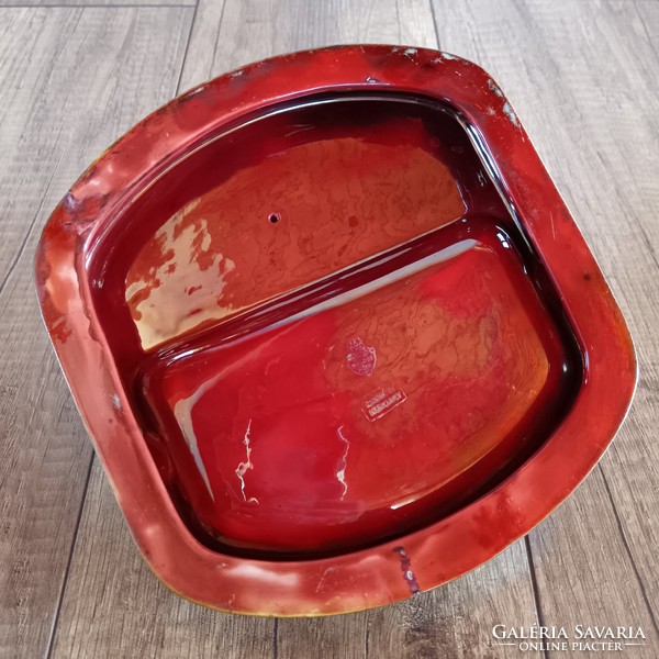 Antique Zsolnay eosin glazed sinko bowl with fawn
