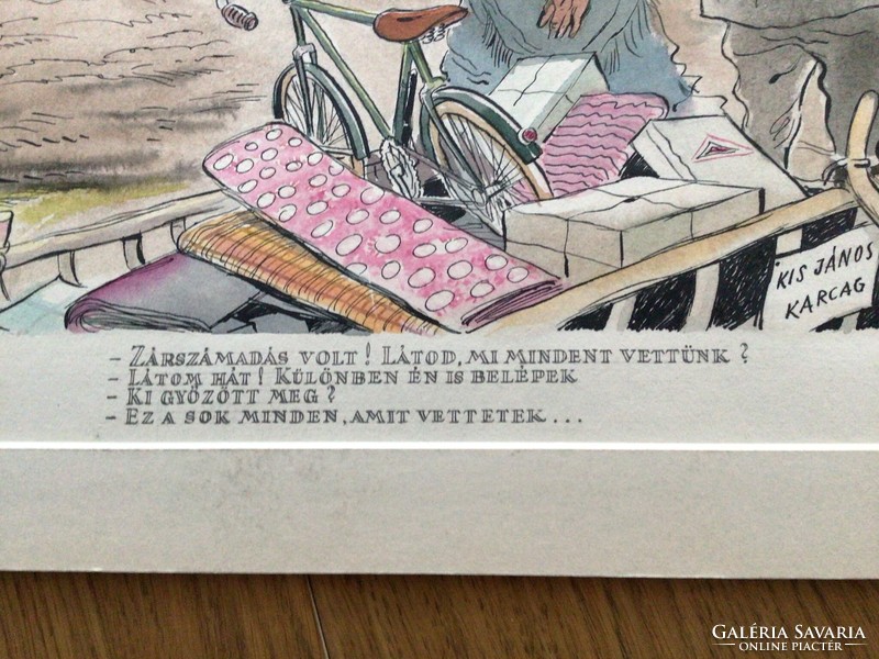 Pályi Jenő karikatúra 41 X 32 cm, paszpartuban