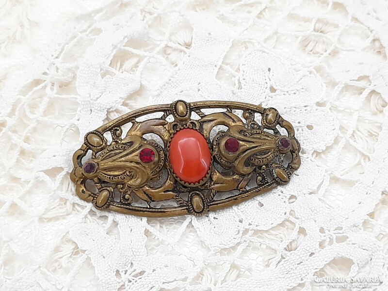 Antique openwork, rhinestone brooch, 5.2 cm