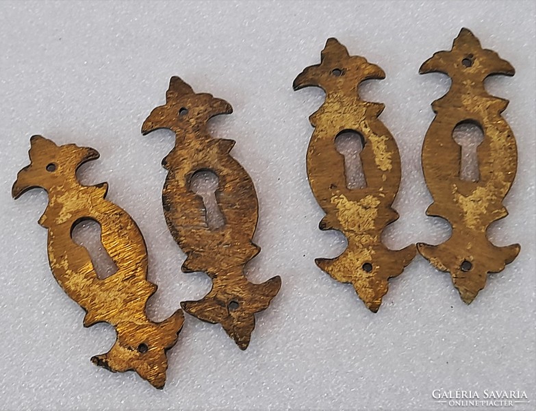 4 Pcs. Antique copper lock tag for furniture
