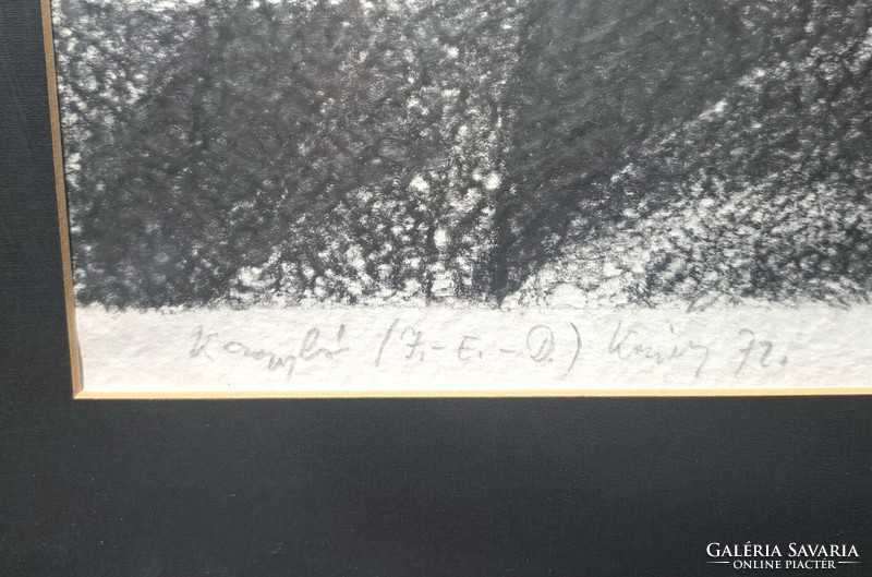 Kagyló, 1972 (ceruzarajz) feloldatlan szignóval, Kemény? Kazinczy? - 1970-es évek, absztrakt