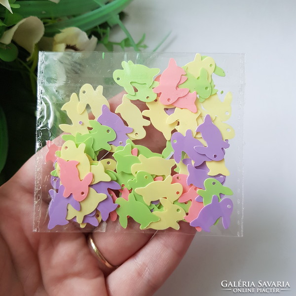 3g-os színes, nyúl alakú húsvéti konfetti, dekoráció