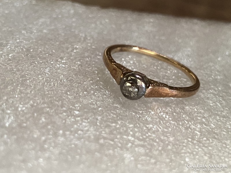 Antique diamond companion ring - size 52, 14k