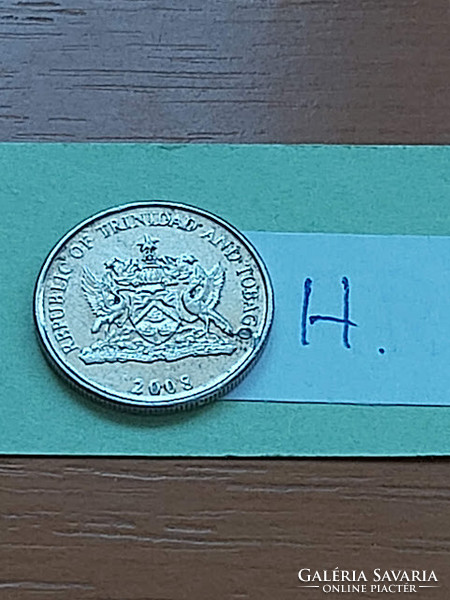 Trinidad and Tobago 25 cents 2008 copper-nickel, chaconia (warszewiczia coccinea) #h