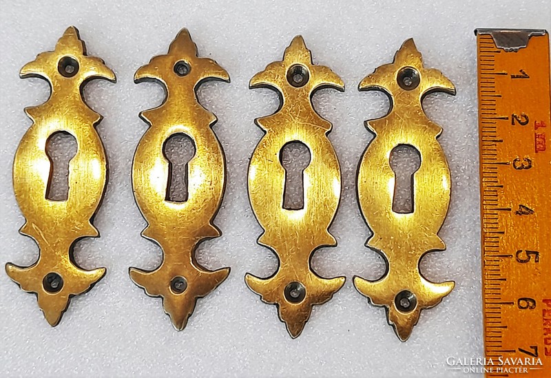 4 Pcs. Antique copper lock tag for furniture