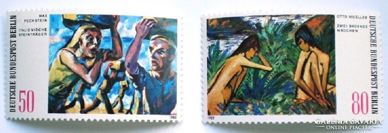 Bb678-9 / Germany - Berlin 1982 paintings from Berlin stamp series postal clerk