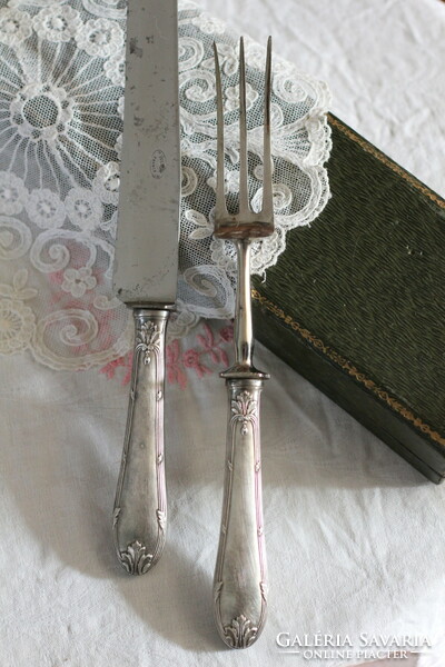 Metal theo blanc French serving set, marked, silver plated