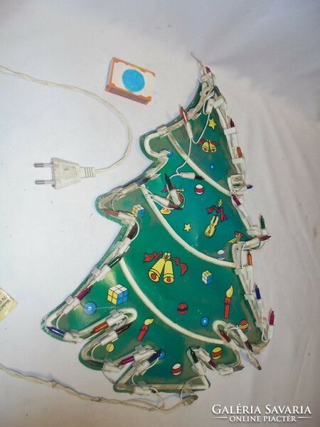 Retro világító karácsonyi ablakdísz - karácsonyfa forma