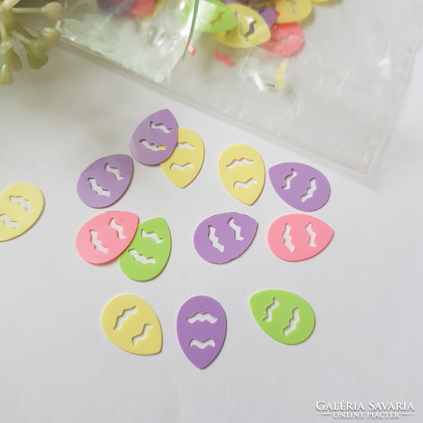3G colorful, wave pattern, egg-shaped Easter confetti, decoration