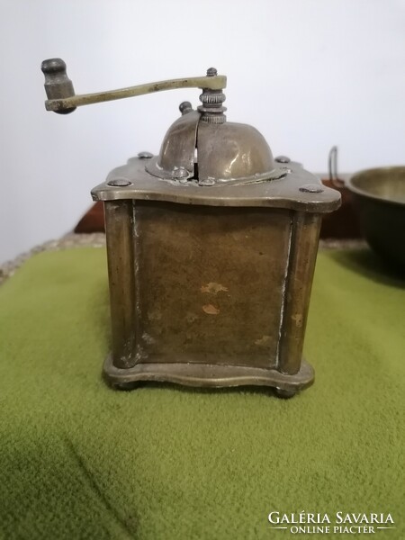 Old mini copper frother and copper coffee grinder