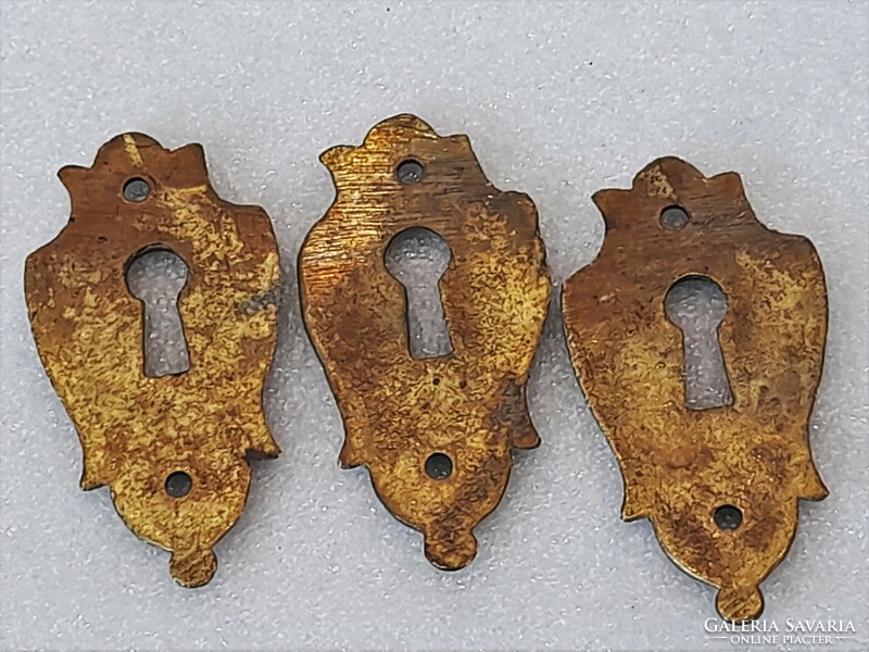 3 Pcs. Antique copper lock tag for furniture