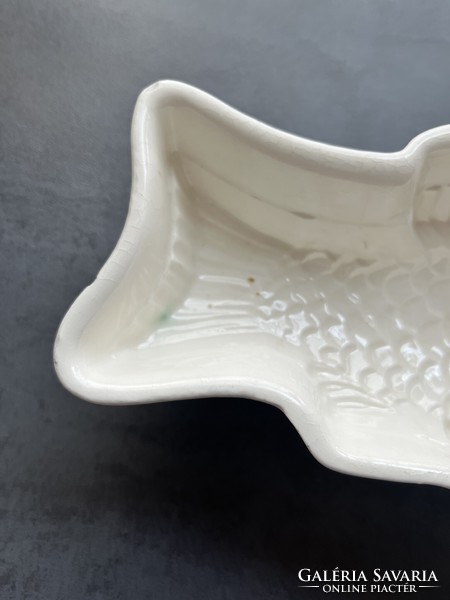 An old faience jelly and pudding mold with a very nice fish pattern