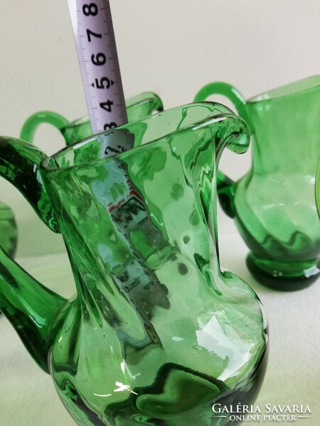 Zöld üveg kancsó 6 db