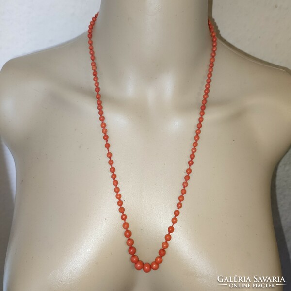 No minimum price! Antique 1925 Australian noble coral pearl string with 14k clasp