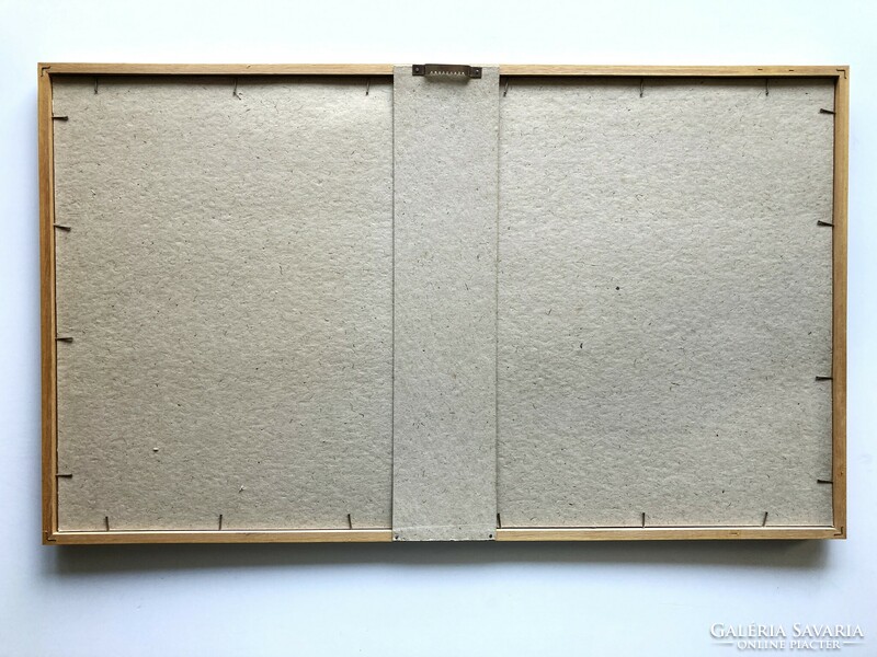 Gross Arnold (1929-2015): Reneszánsz, szignált rézkarc fakszimile, 39x66 cm