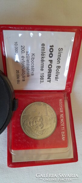 HUF 100 alpaca commemorative coin simon bolivár mnb 1983