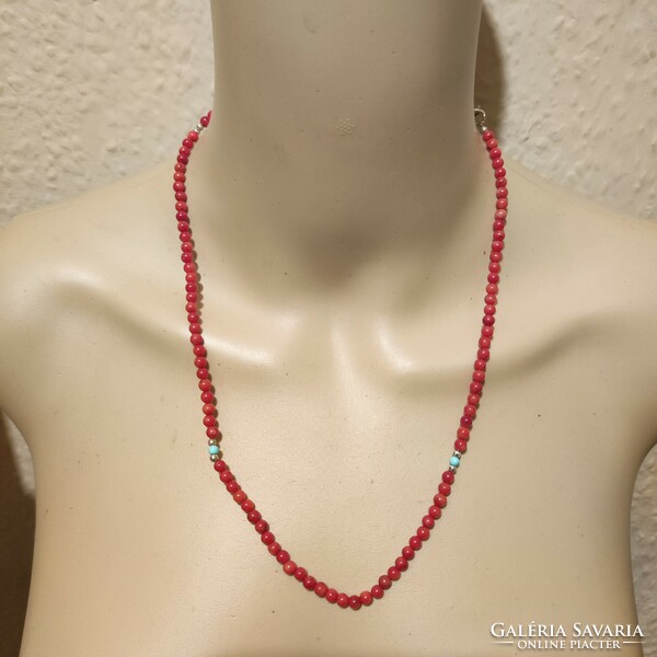Wonderful coral string of pearls at a good price, 55cm