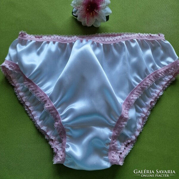 Fen008 - traditional style satin panties l/48 - white/pink