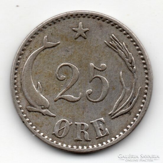 Denmark 25 Danish coins, 1904, rare