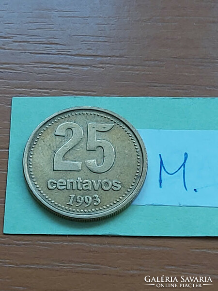 Argentina 25 centavos 1993 aluminum-bronze, cabildo (buenos aires) #m