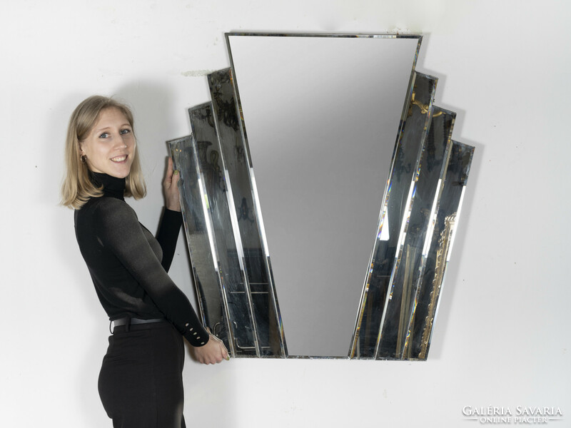 Art deco style fan-shaped mirror