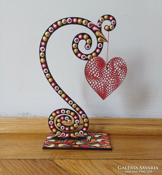 Heart holder 10x17x4.5cm hand painted