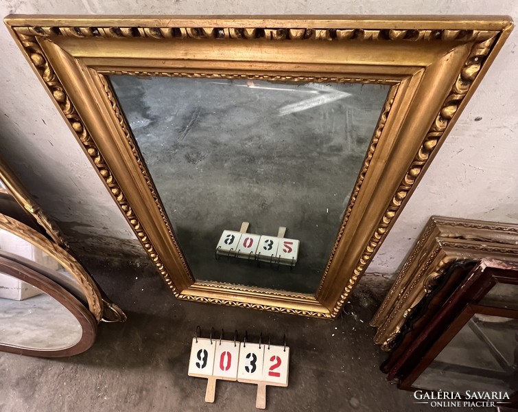 Biedermeier ökörszemes keretes tükör, 114 x 76cm-es. 9032