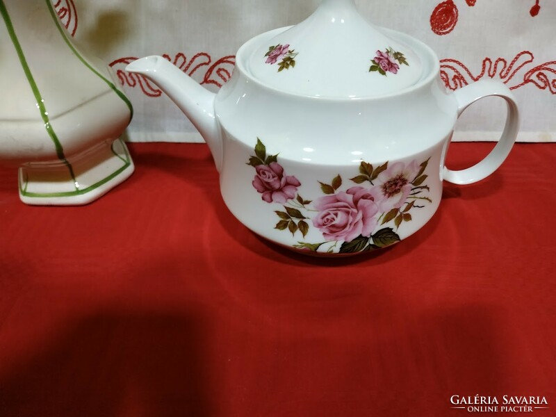 Rózsás alföldi porcelán teáskanna