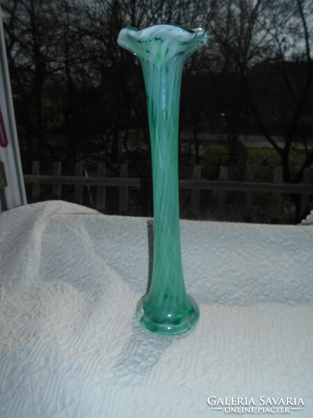 Kézműves cseh üveg váza