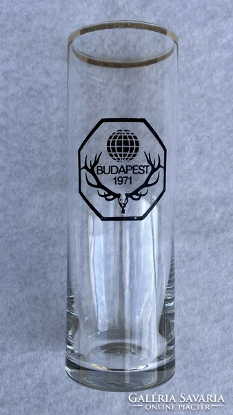 1971 World Hunting Exhibition glass goblet 16 cm