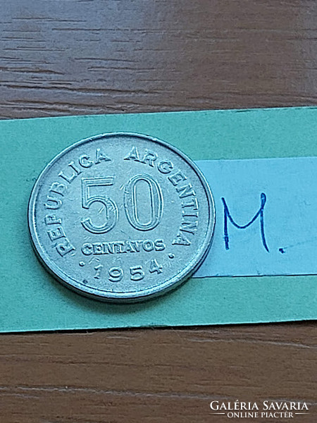 Argentina 50 centavos 1954 copper-nickel josé de san martín #m