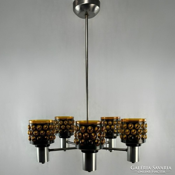 Focus Finnish mid-century ceiling chandelier - oy lival - lindström - 1960