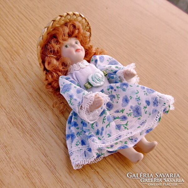 Porcelain girl, doll with hair, toy, decoration
