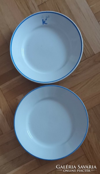 Zsolnay kék csíkos lapos tányérok