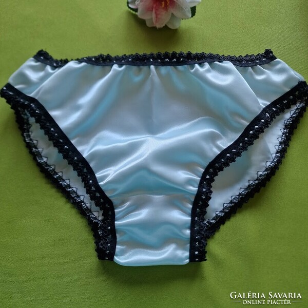Fen006 - traditional style satin panties m/40 - light blue/black