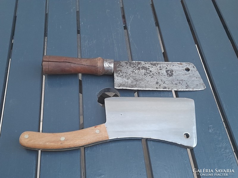 2 heavy butcher knives in one