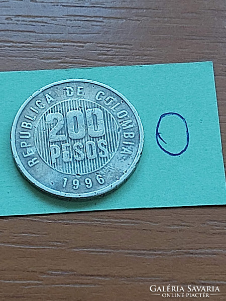 Colombia colombia 200 pesos 1996 copper-zinc-nickel #o