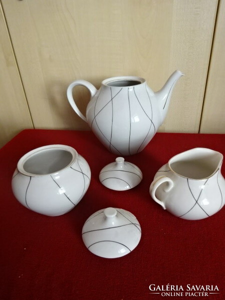 Ravenclaw porcelain, hand-painted teapot, sugar bowl and milk jug. Jokai.