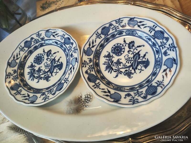 Meisseni hagymamintas desszertes tányér, meissen porcelain plate, onion pattern