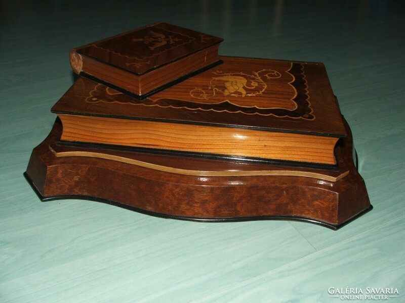 Secret box inlaid book-shaped wooden gift box