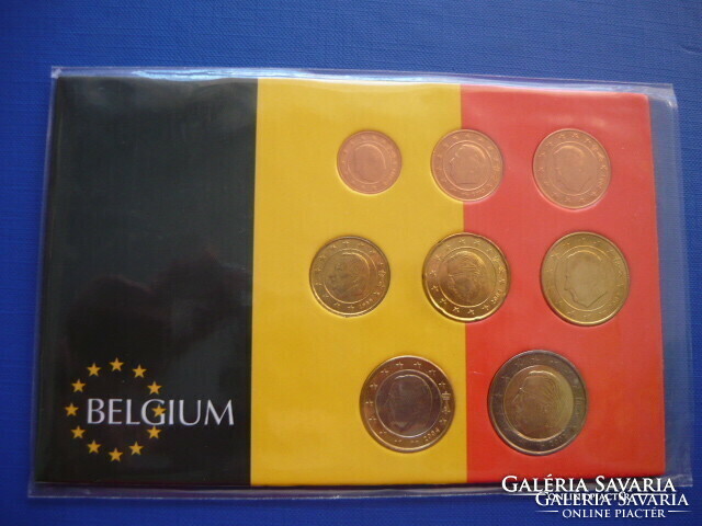 BELGIUM 1 EURO CENT - 2 EURO 1999-2004 VEGYES 8 DARABOS SOR ! RITKA! KÉT BIMETÁLLAL!