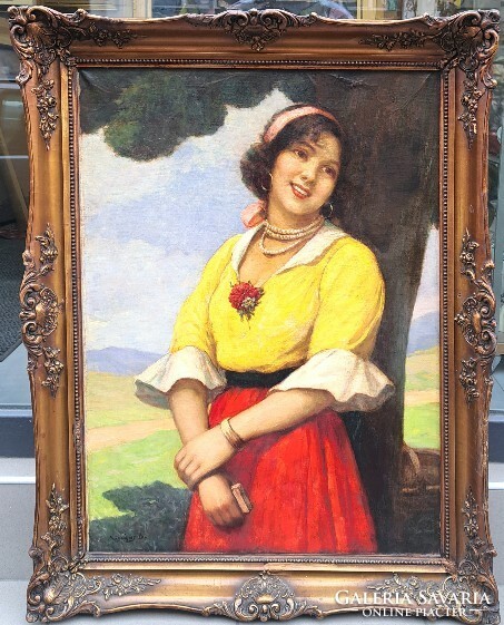 Béla Csalány (1879-1948): smiling girl