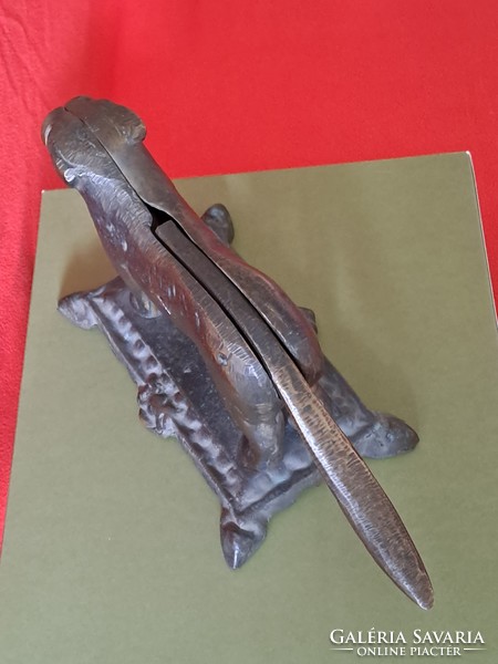 Rare! Large, antique, dog-shaped bronze / copper nutcracker