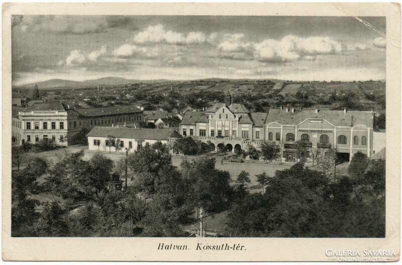 C - 268  Futott képeslap  Hatvan- Kossuth tér 1938 (Karinger fotó)